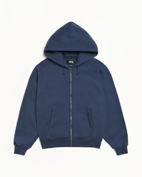 Raglan Zip Hood Mens Long Sleeve In Navy