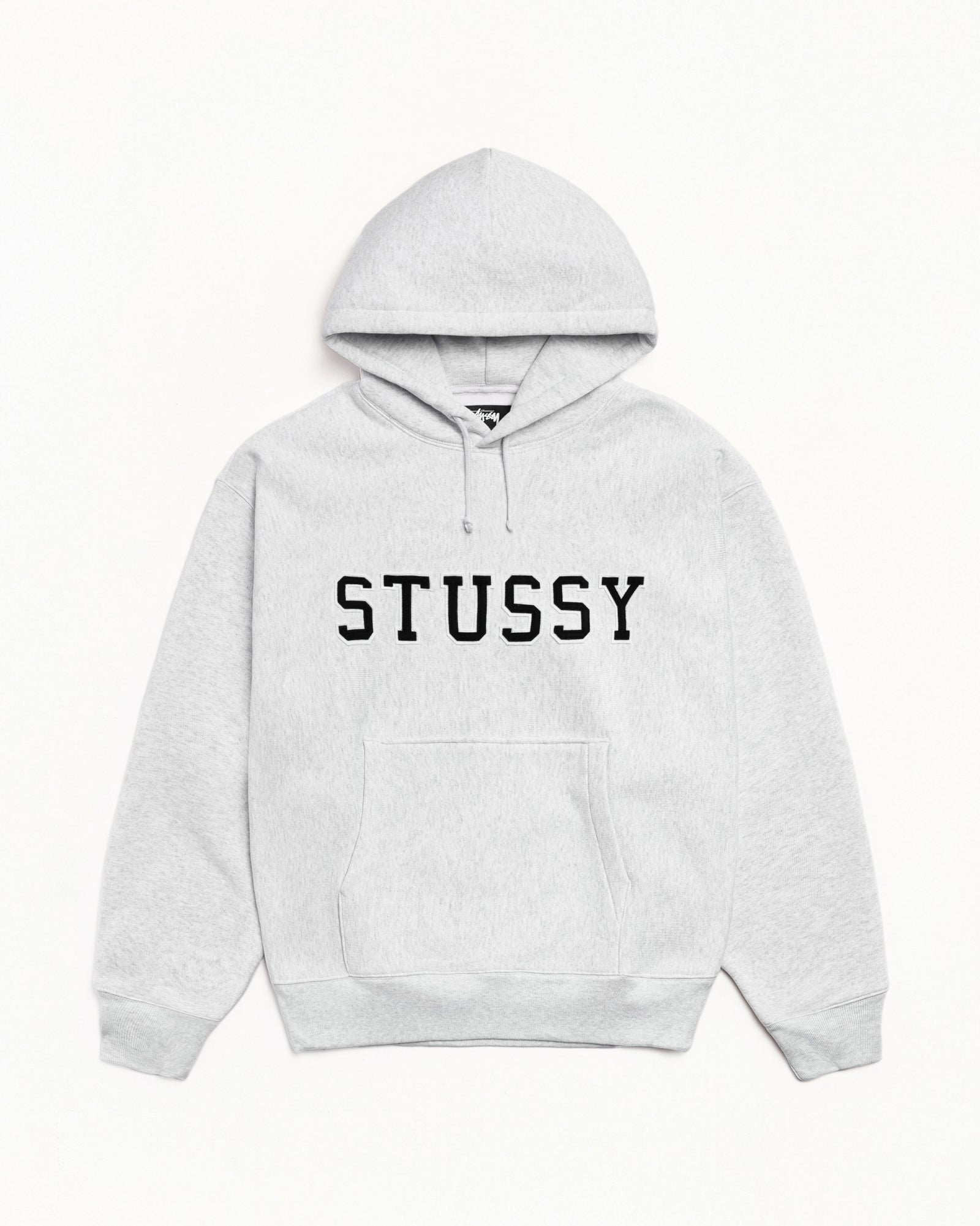Stussy Applique Hood Mens Long Sleeve In Ash Heather