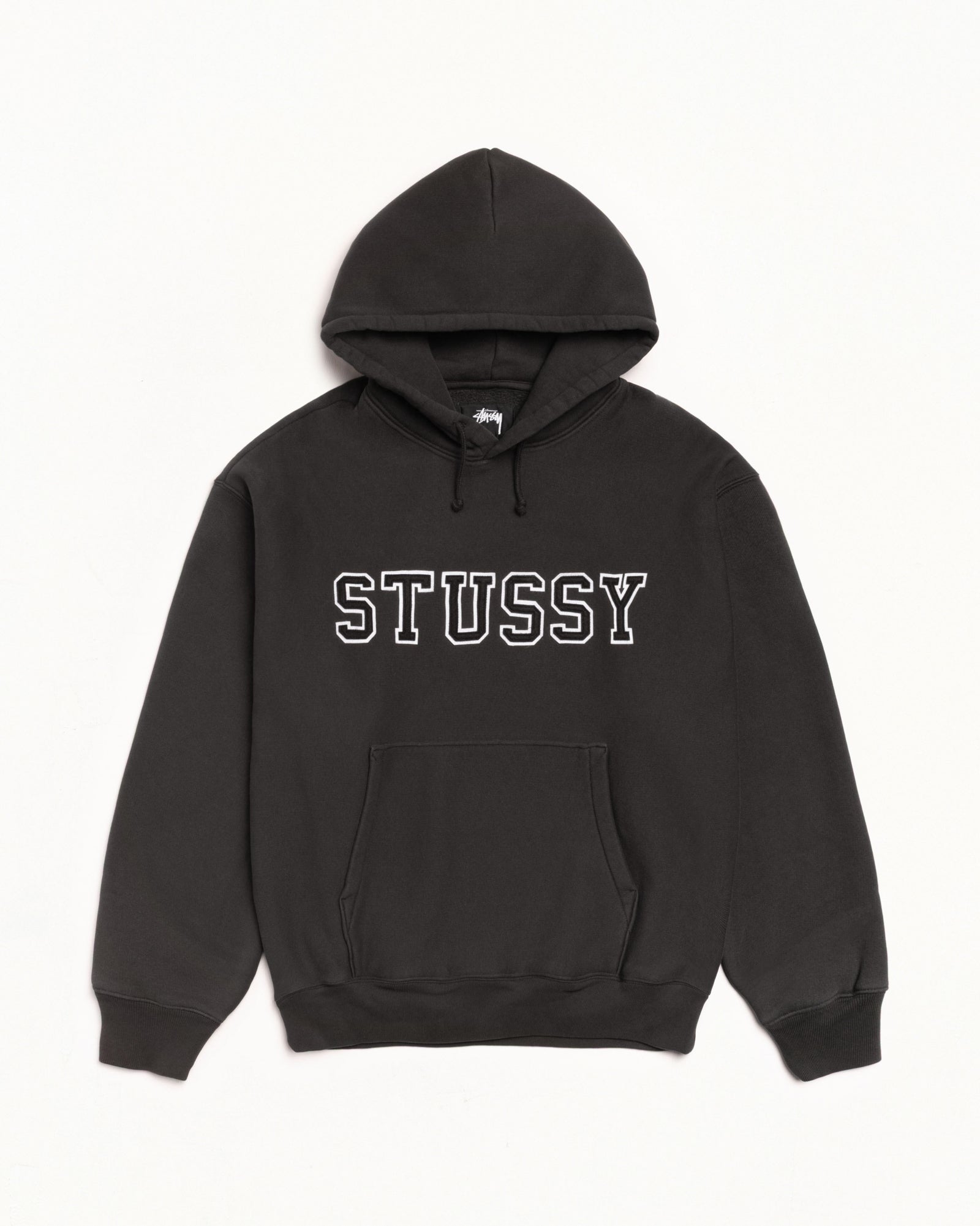 Stussy Applique Hood Mens Long Sleeve In Black