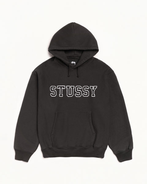 Stussy Applique Hood Mens Long Sleeve In Black