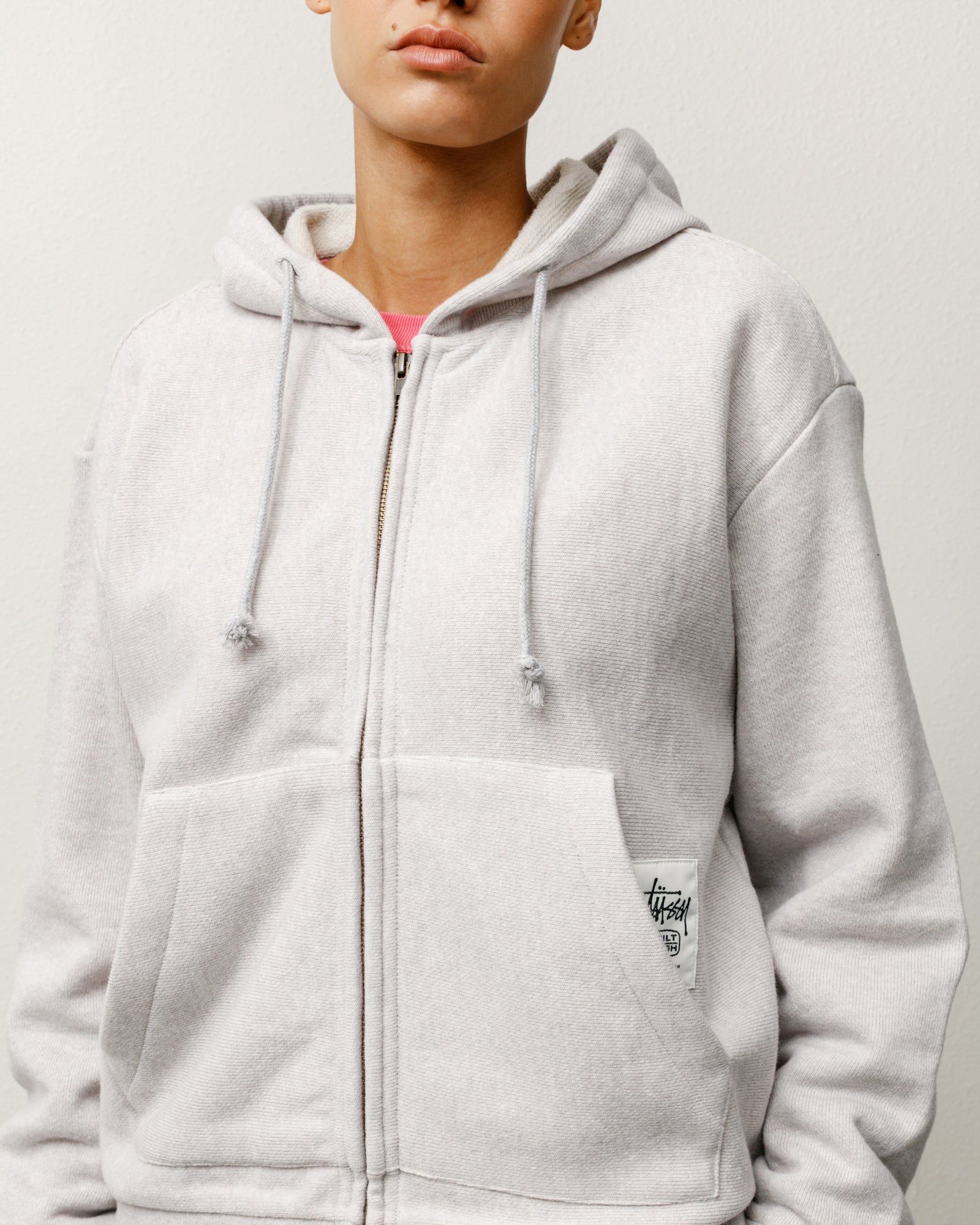 Patch Zip Knit Hoodie – Ash Heather | Tops & Knits | Stüssy UK
