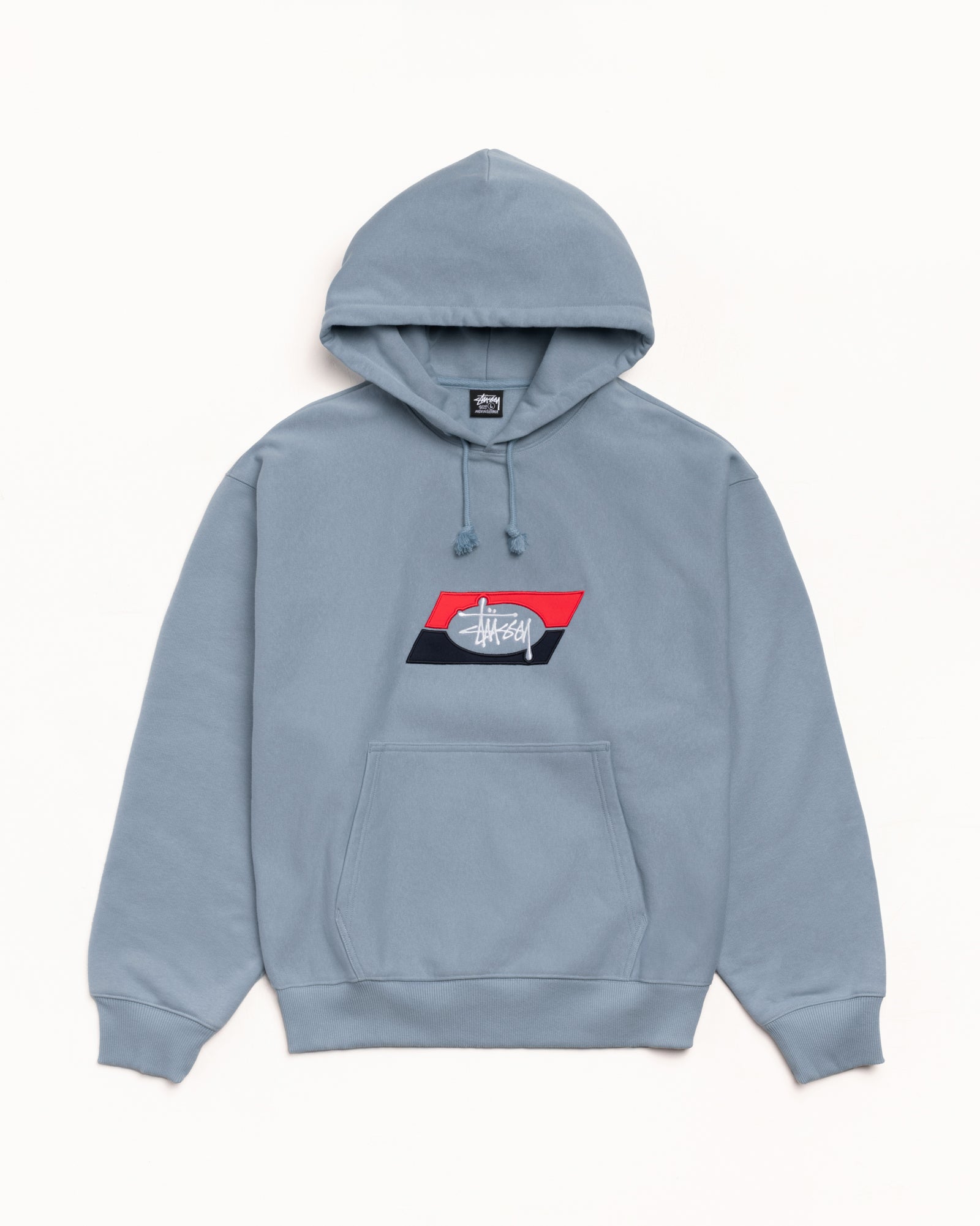 Double Stripe Hood Mens Long Sleeve In Slate