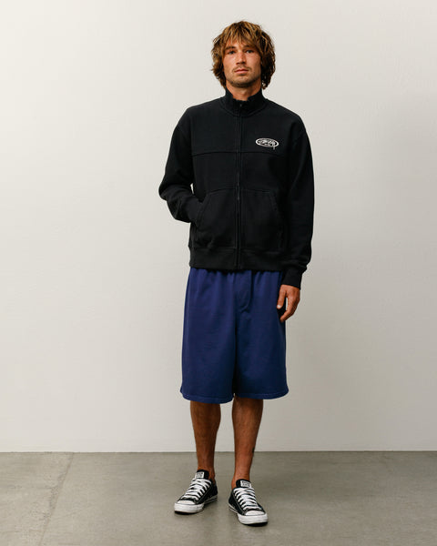 Fleece Track Jacket Mens Long Sleeve In Black