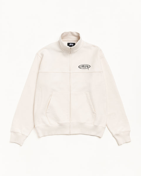 Fleece Track Jacket Mens Long Sleeve In Cream