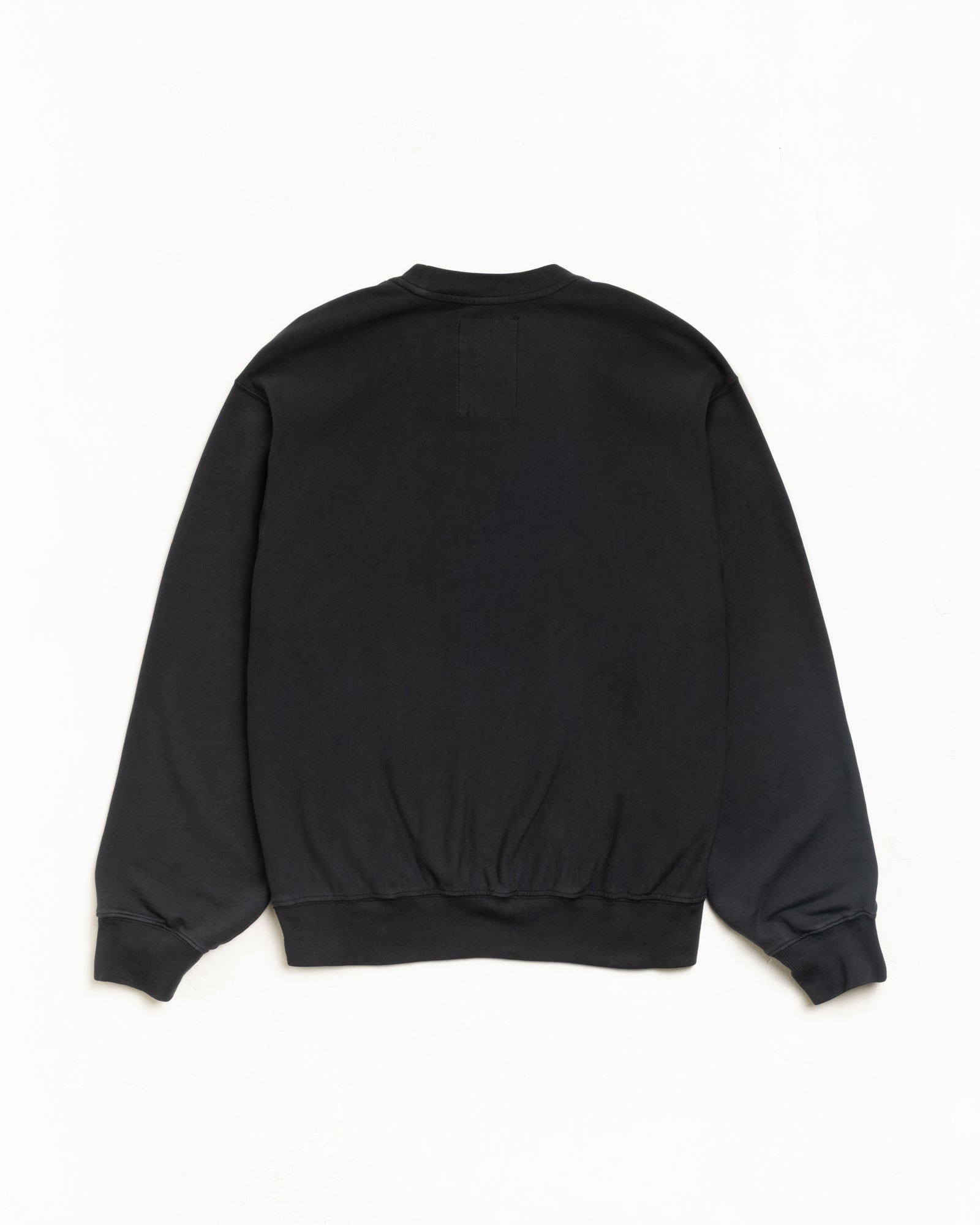 Lightweight Terry Crew Unisex Long Sleeve In Black