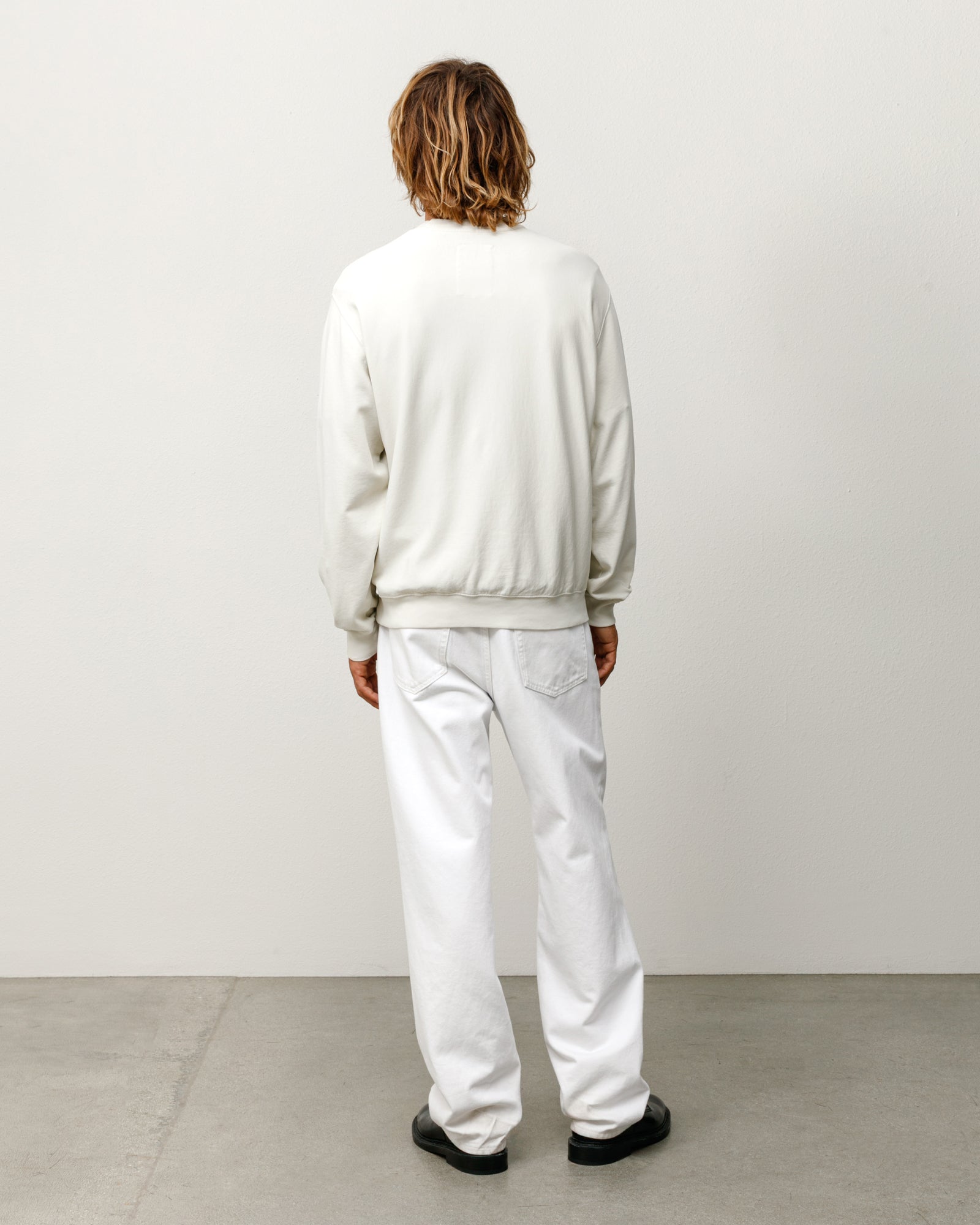 Lightweight Terry Crew Unisex Long Sleeve In Stone