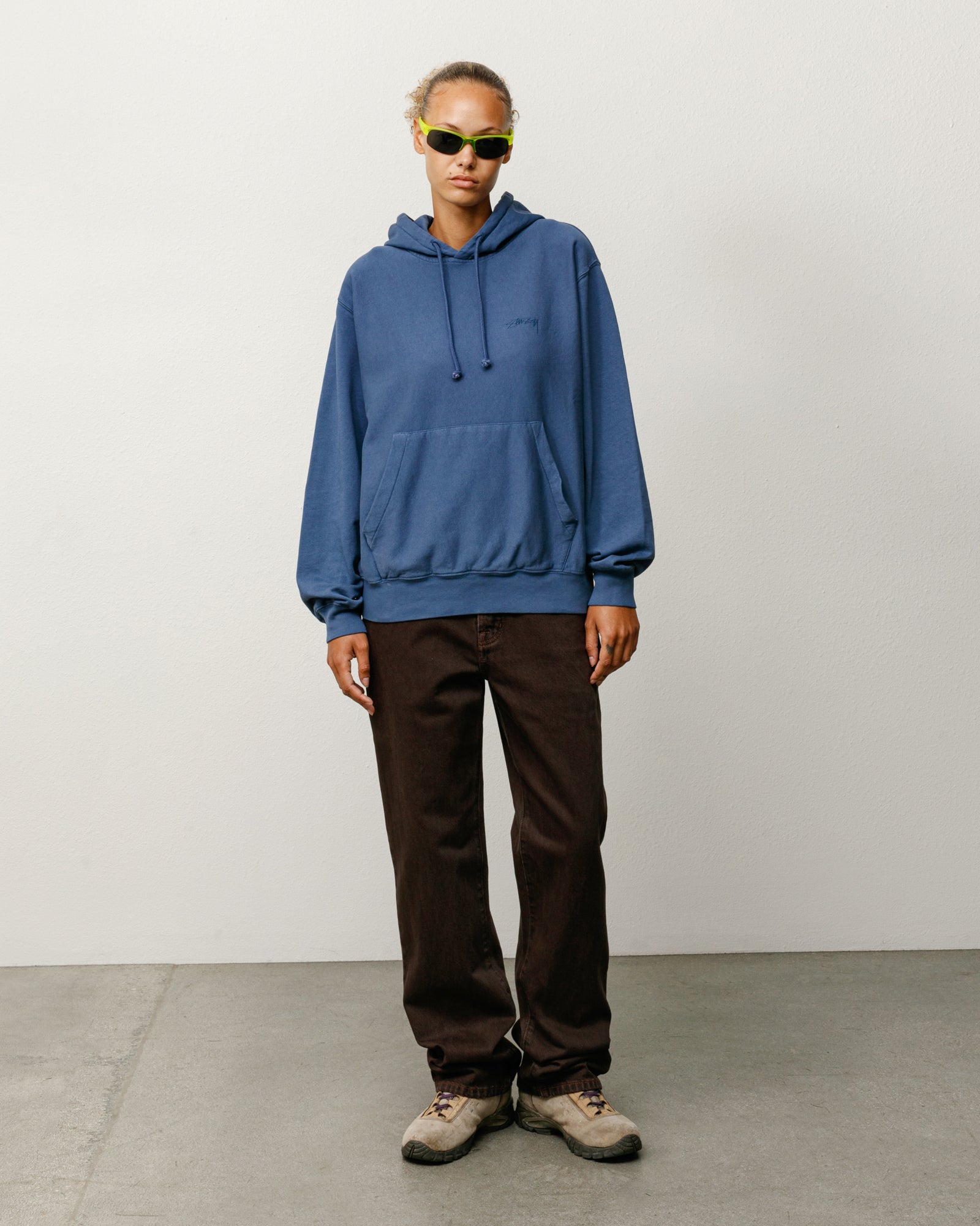 Lightweight Terry Hoodie Unisex Long Sleeve In Blue