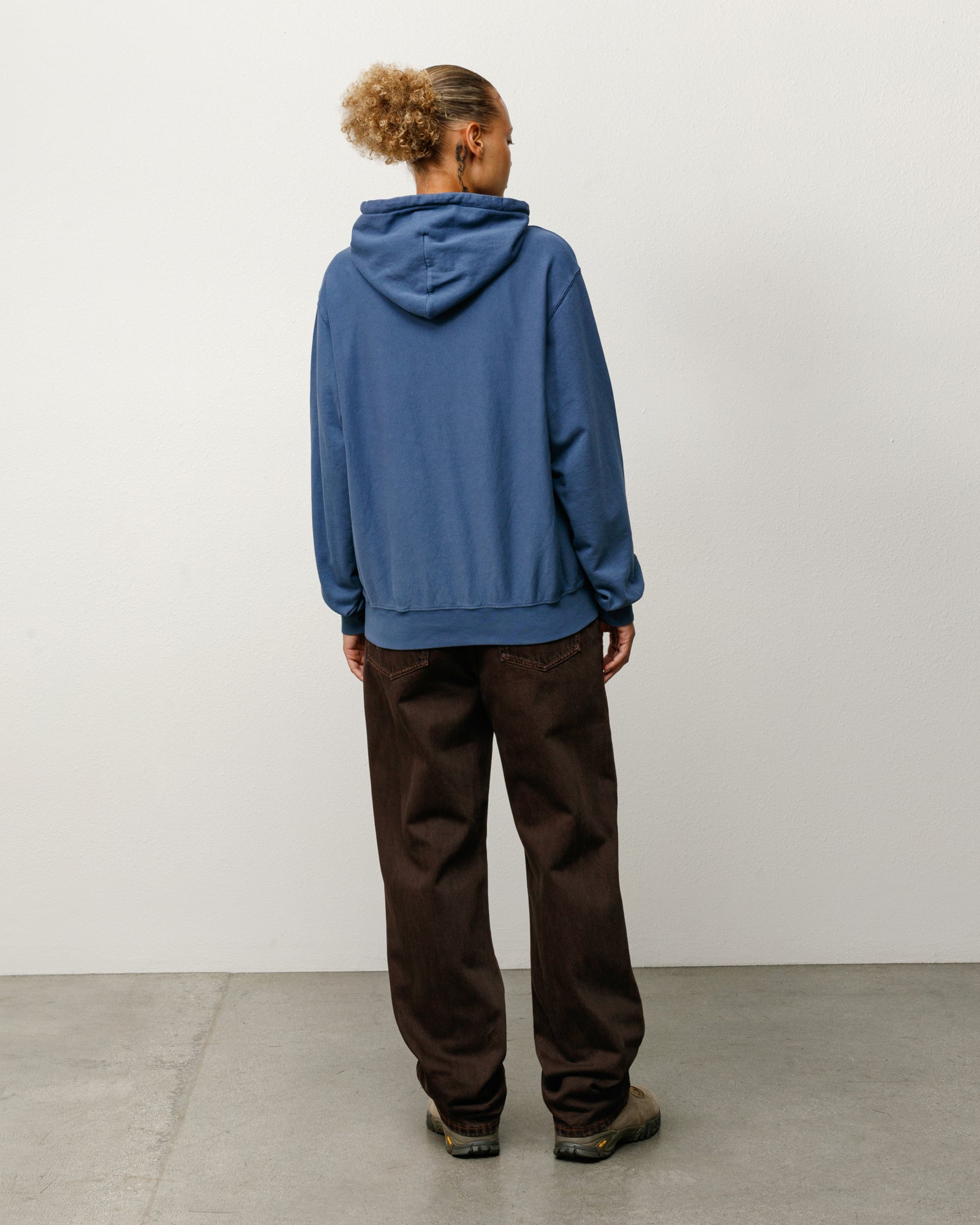 Lightweight Terry Hoodie Unisex Long Sleeve In Blue