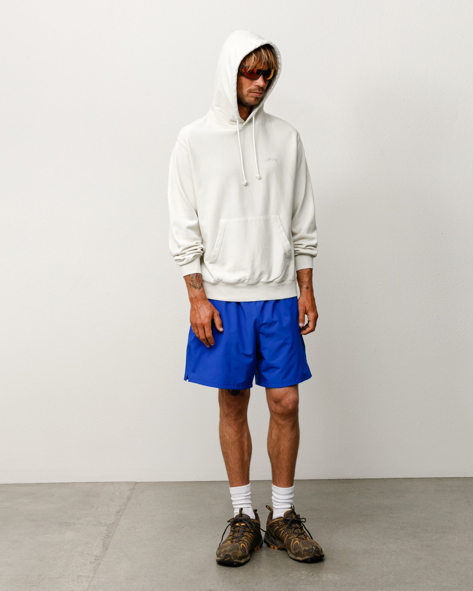 Lightweight Terry Hoodie Unisex Long Sleeve In Stone