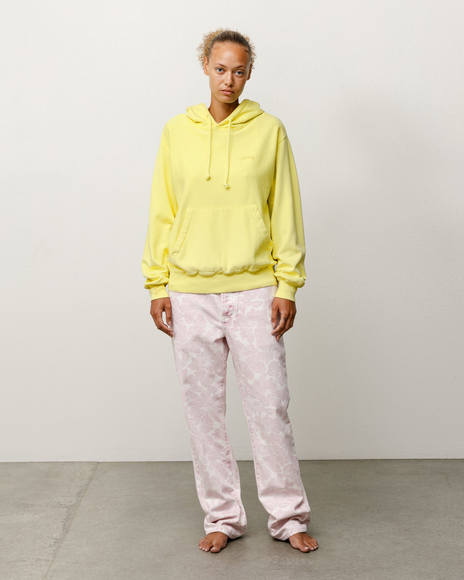 Lightweight Terry Hoodie Unisex Long Sleeve In Yellow