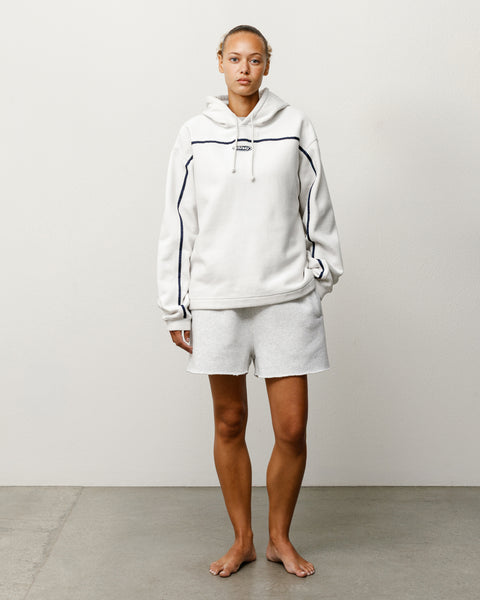 Oval Pullover Hoodie Unisex Long Sleeve In Stone