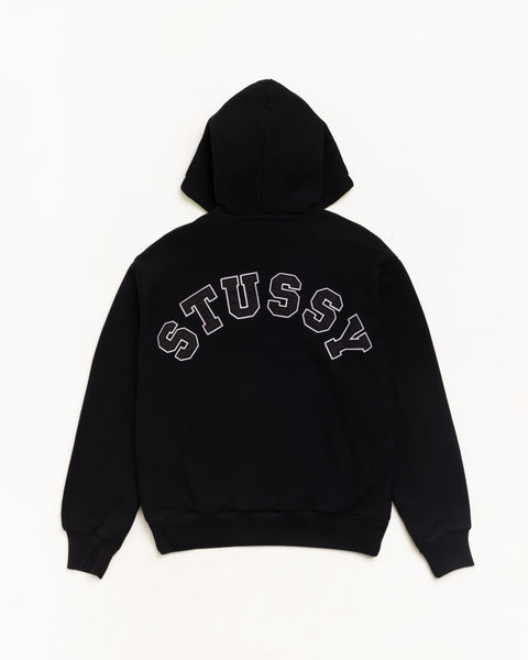 Double Faced Zip Hood Unisex Long Sleeve In Black