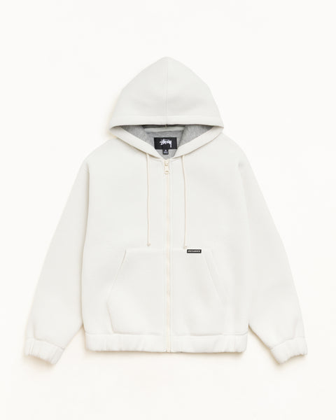 Bonded Jersey Zip Hood Unisex Long Sleeve In Bone
