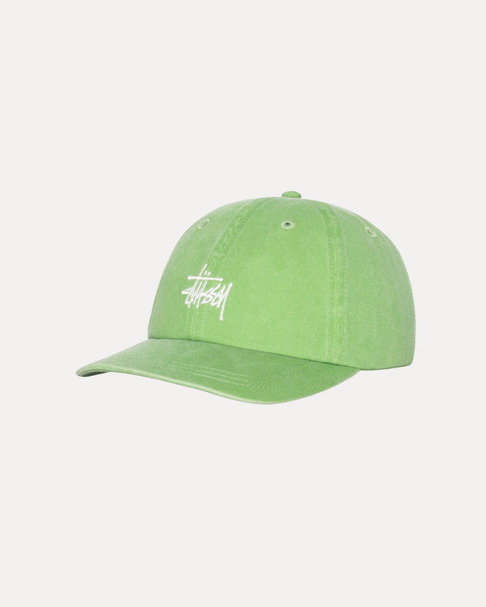 Low Profile Basic Washed Strapback in brocolli Stussy UK