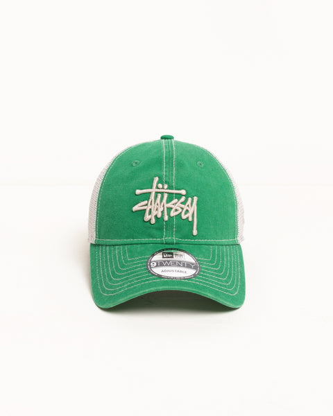 New Era 9Twenty Washed Basic Trucker – Green | Headwear | Stüssy UK