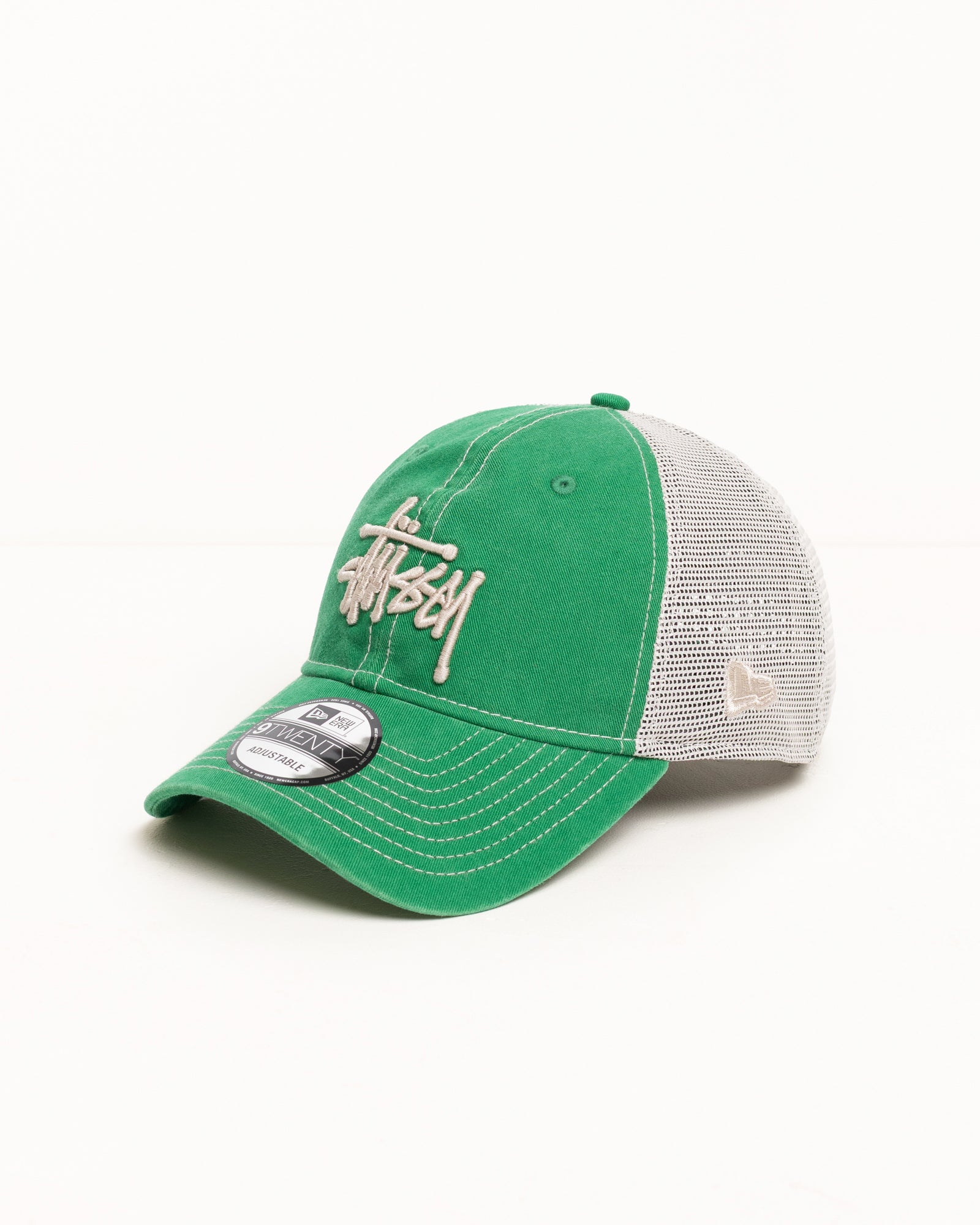 New Era 9Twenty Washed Basic Trucker – Green | Headwear | Stüssy UK
