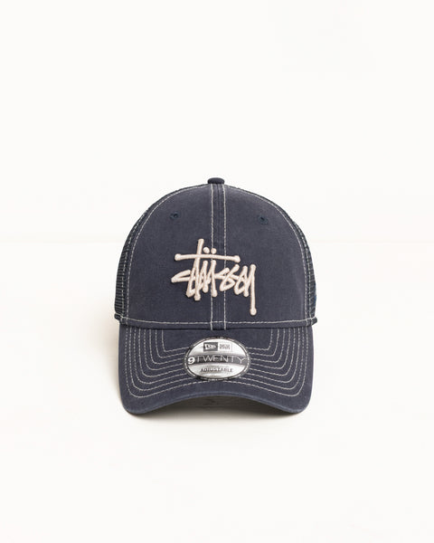 New Era 9Twenty Washed Basic Trucker – Navy | Headwear | Stüssy UK