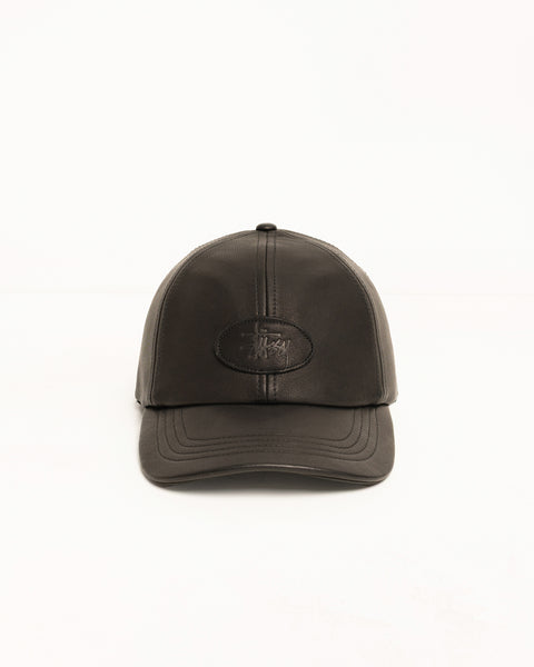STUSSY LOW PROFILE LEATHER CAPラムレザー Low Profile Leather Strapback – Black | Headwear | Stüssy UK