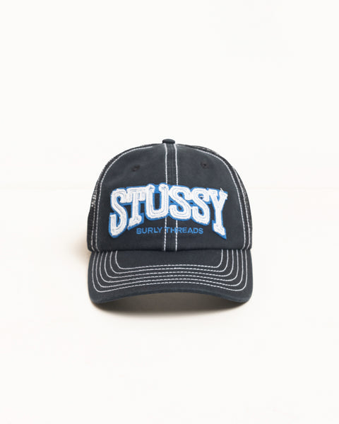 帽子 STUSSY MD BURLY THREADS TRUCKER Burly Threads Trucker - Black | Headwear | Stüssy UK