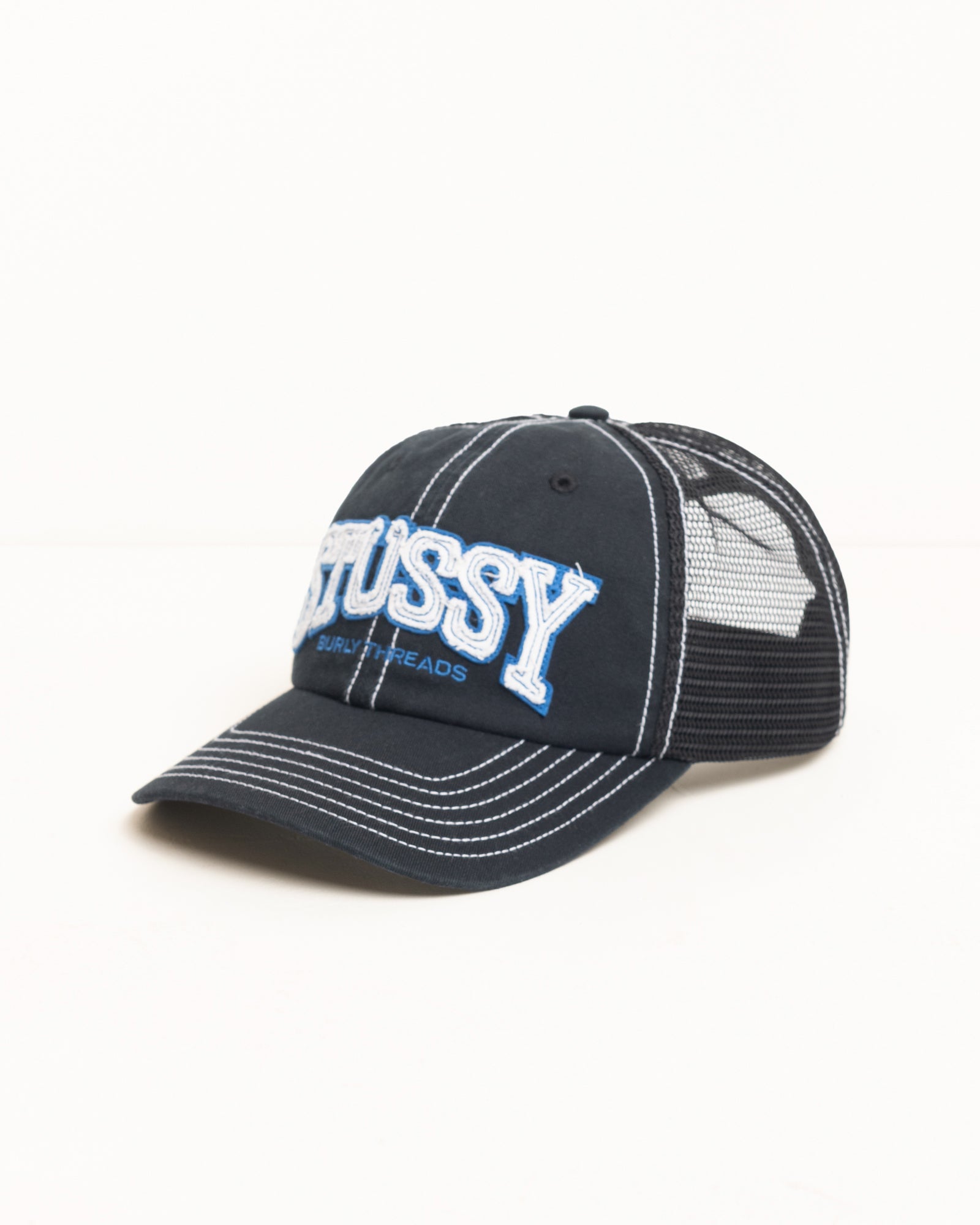 Burly Threads Trucker - Black | Headwear | Stüssy UK
