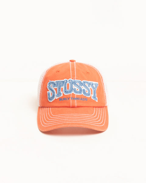 Mid-Depth Burly Threads Trucker – Orange | Headwear | Stüssy UK