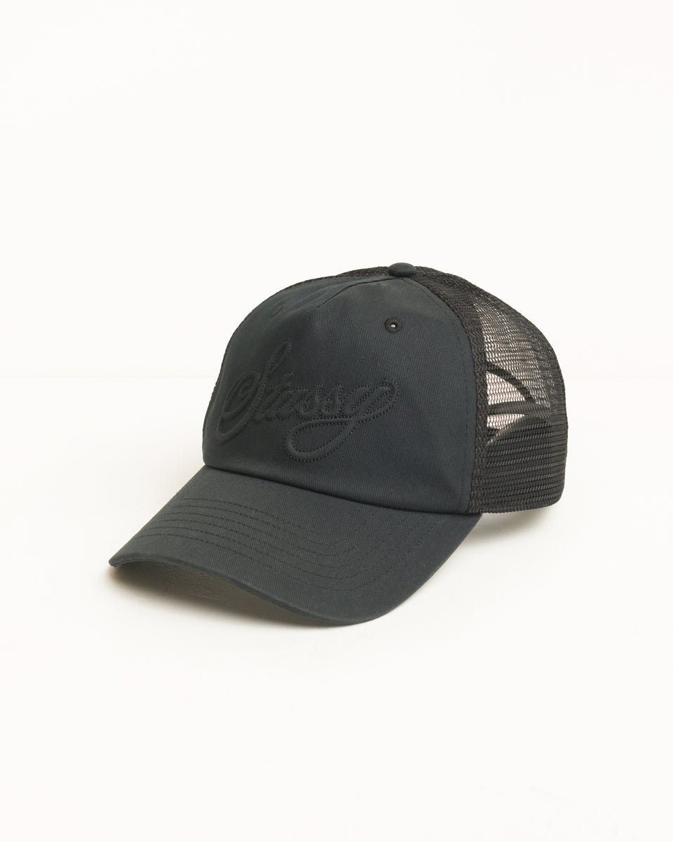 Trucker Crusive Stitch Cap Unisex In Black