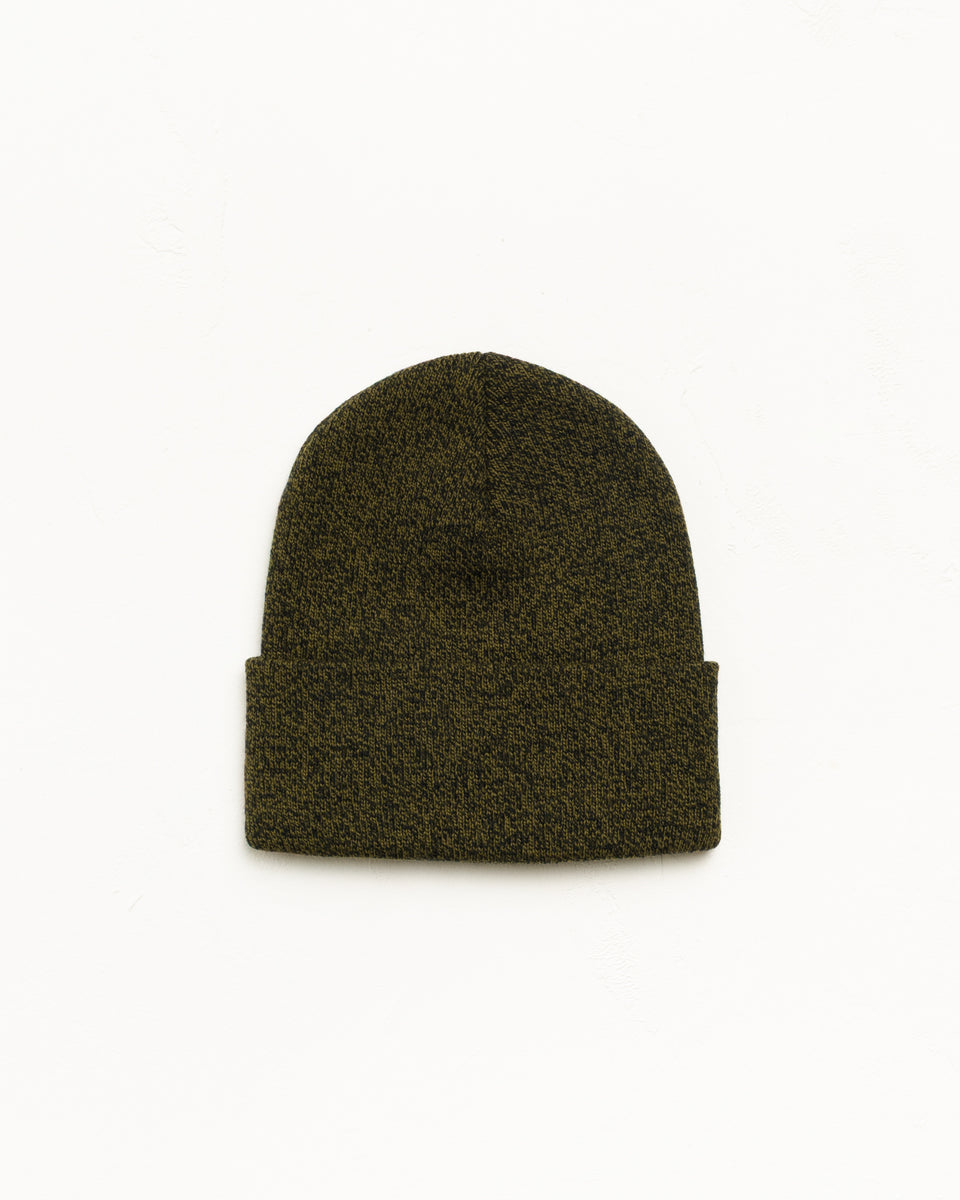 Stock Cuff Beanie Unisex In Marled Olive