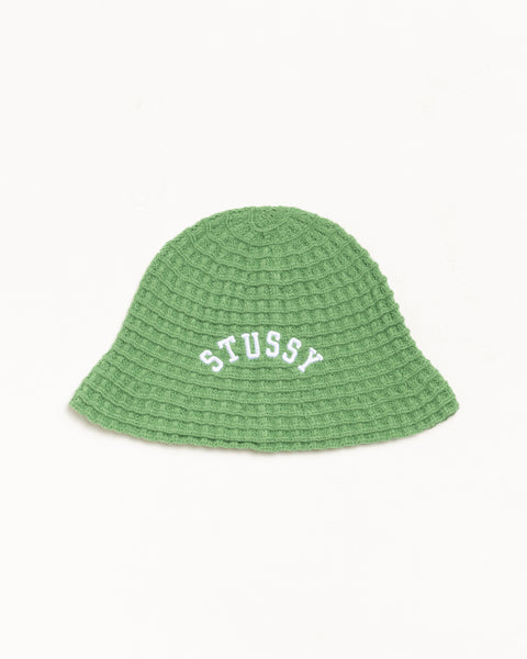 Bucket Hat Waffle Knit – Green | Headwear | Stüssy UK