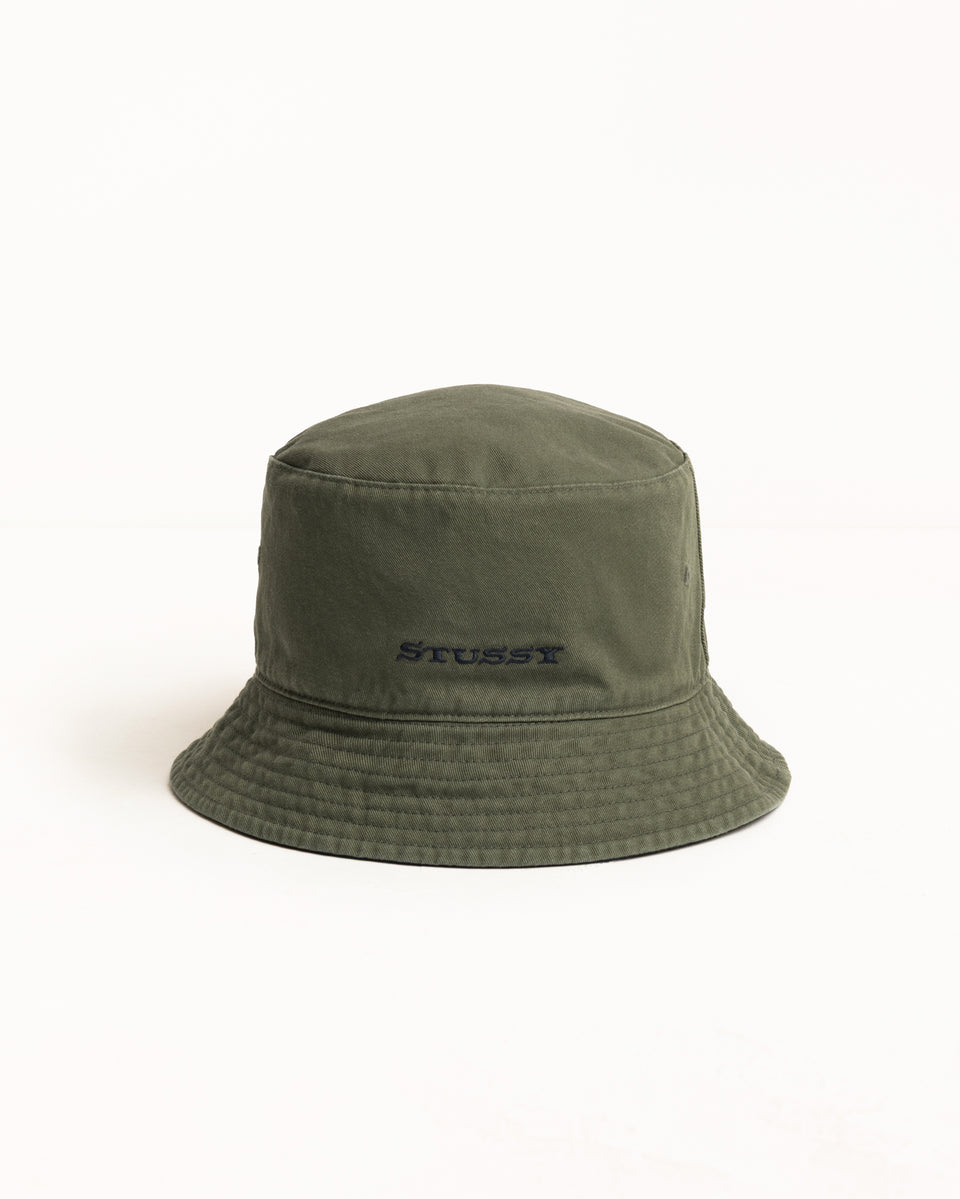 Reversible Stock Bucket Hat Unisex In Black/olive