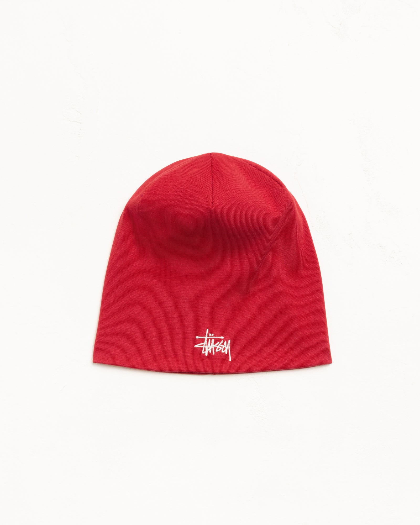 Jersey Skullcap Beanie Unisex With Logo Embroidery In Red