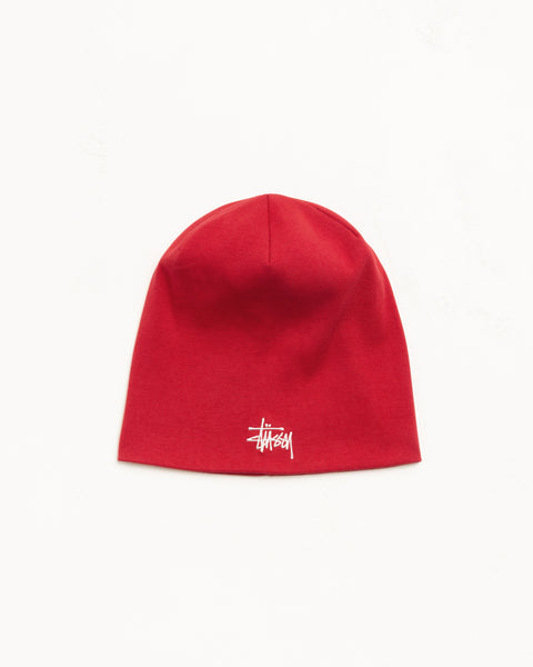 Jersey Skullcap Beanie Unisex With Logo Embroidery In Red