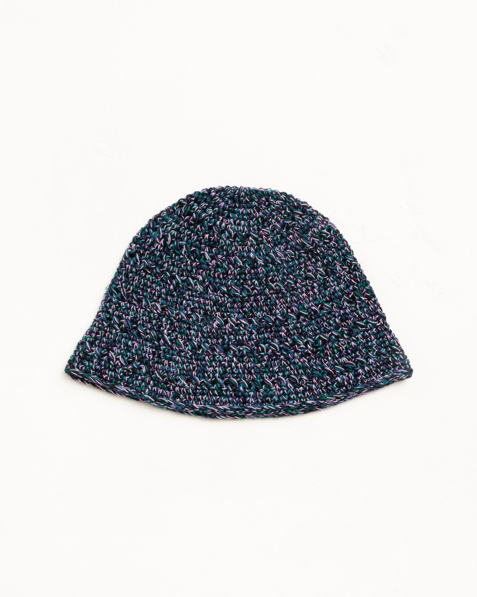 Hemp Stock Knit Bucket Hat in Multi Navy