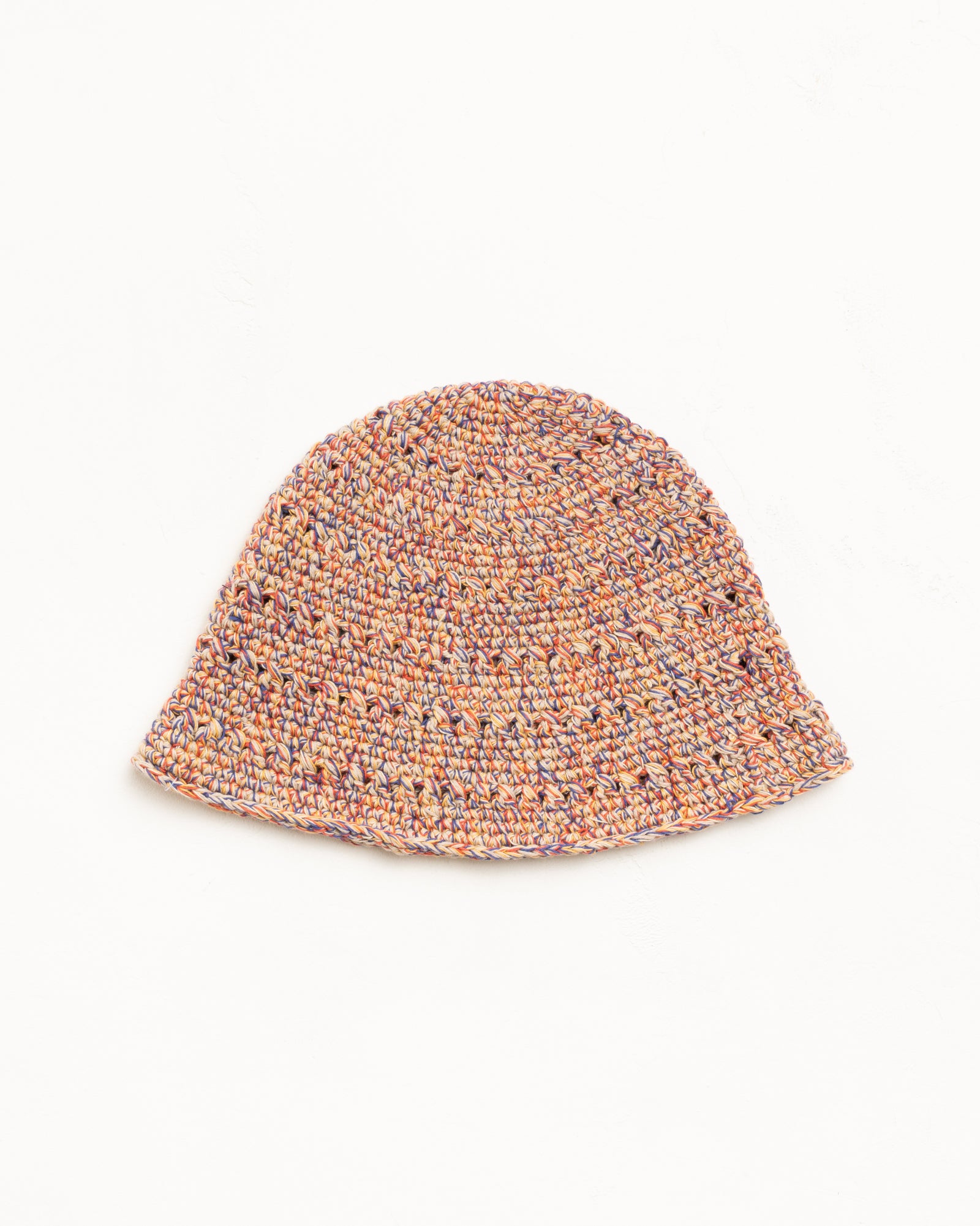Knit bucket hat in multi tan with textured knit, unisex style