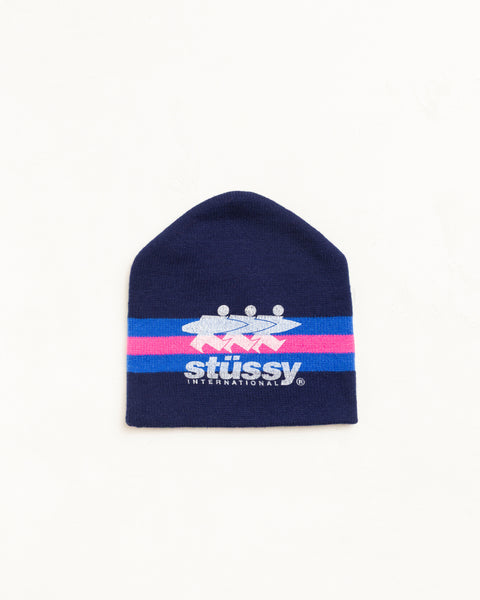Stripe Ski Beanie Unisex In Navy