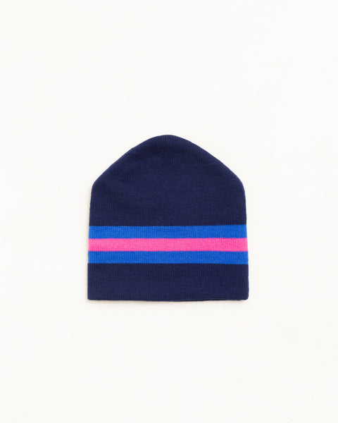 Stripe Ski Beanie Unisex In Navy