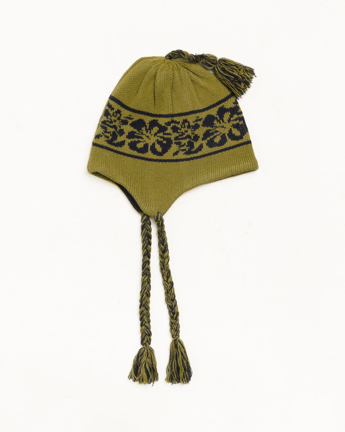 Hawaiian Earflap Beanie Unisex In Golden Olive