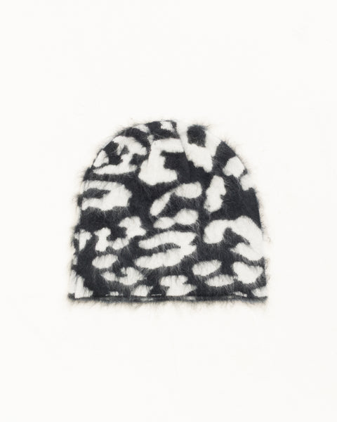 Cashmere Leopard Skullcap Unisex In Black