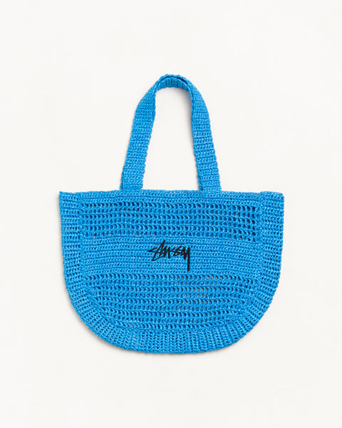 Woven Raffia Tote Bag Accessories in the colour Blue