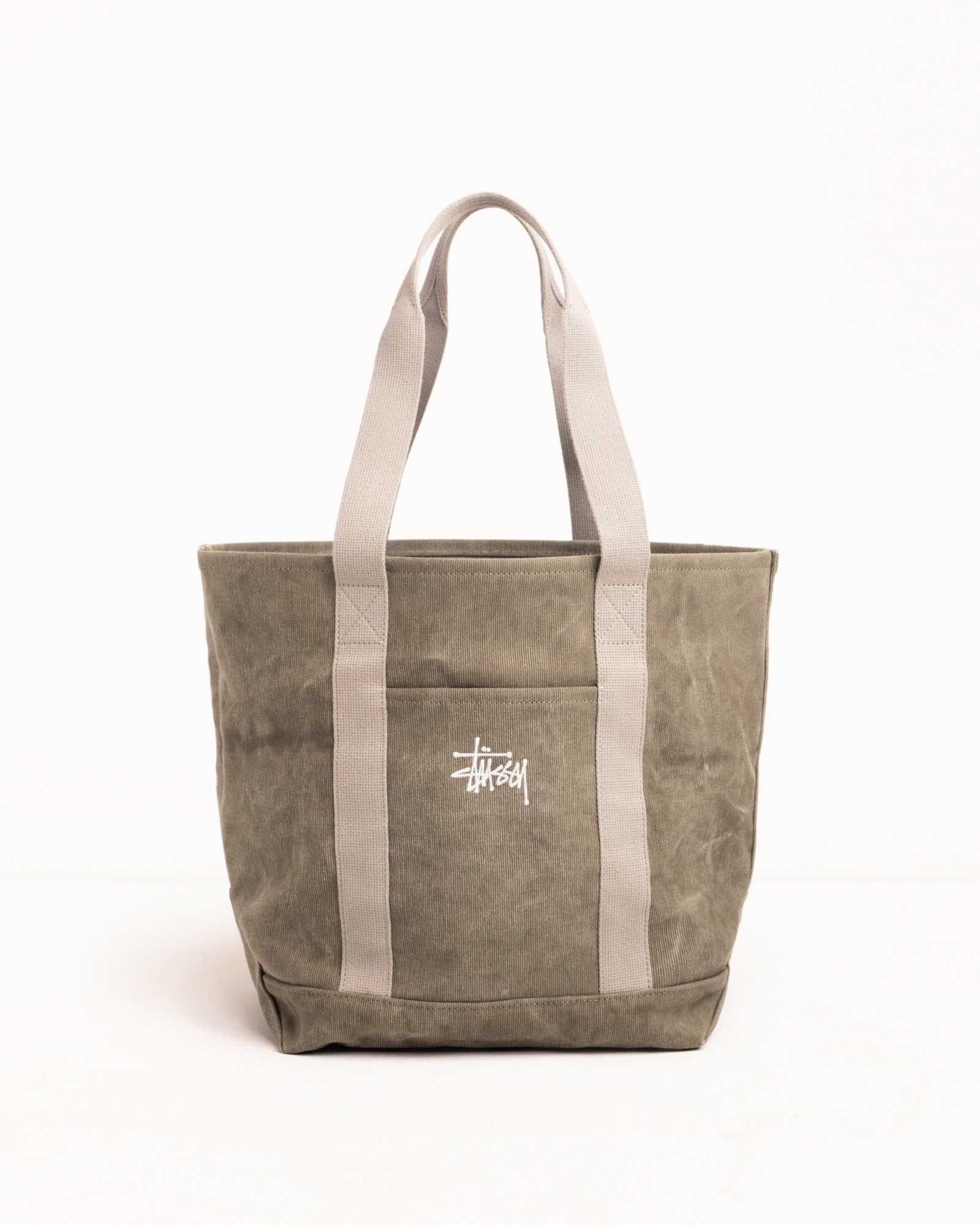 Waxed Canvas Market Tote Bag Accessories In Stone