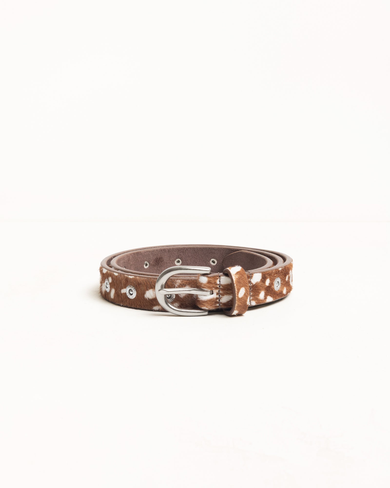 Rivet Stud Belt Accessories In Hairy Deer Pattern