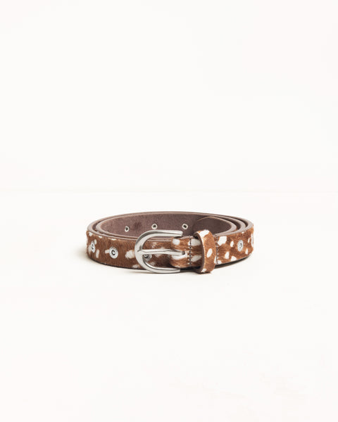 Rivet Stud Belt Accessories In Hairy Deer Pattern