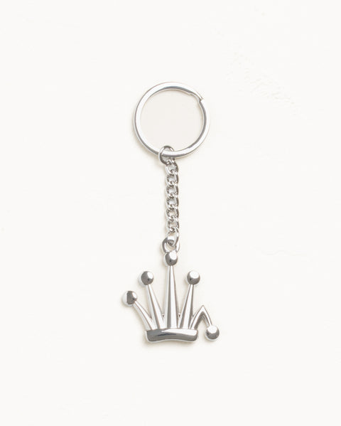 Metal Bent Crown Keychain Accessories In Silver