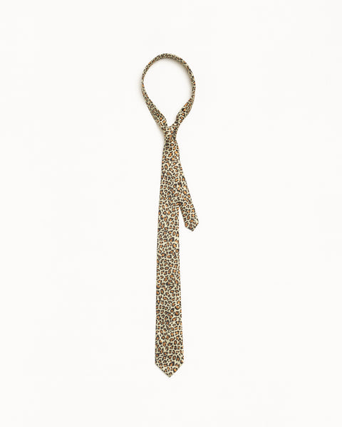 Jacquard Leopard Tie Accessories In Tan Leopard