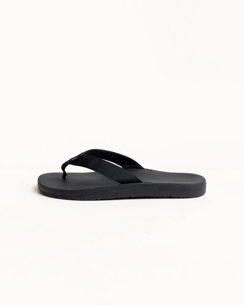 Rubber Flip-Flop Unisex In Black With Wide Strap
