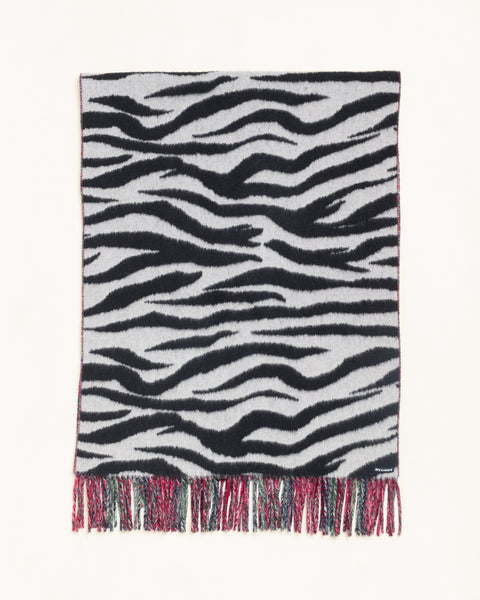 Double Sided Cashmere Scarf Unisex In Black/white
