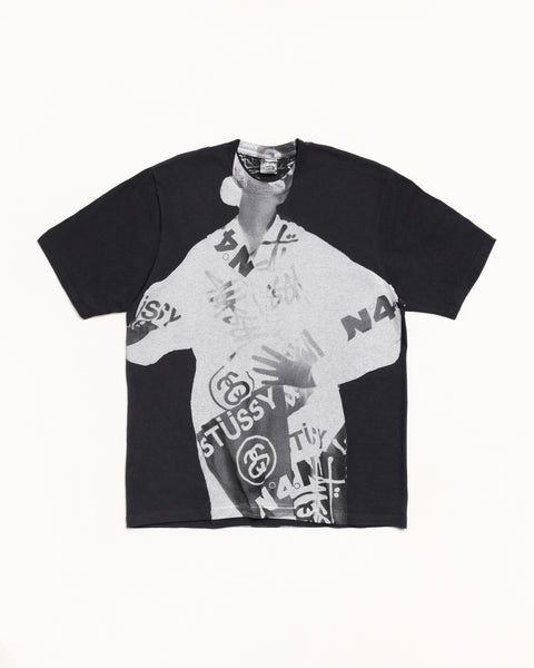 Lady Paris Pig. Dyed Tee Mens Short Sleeve In Faded Black