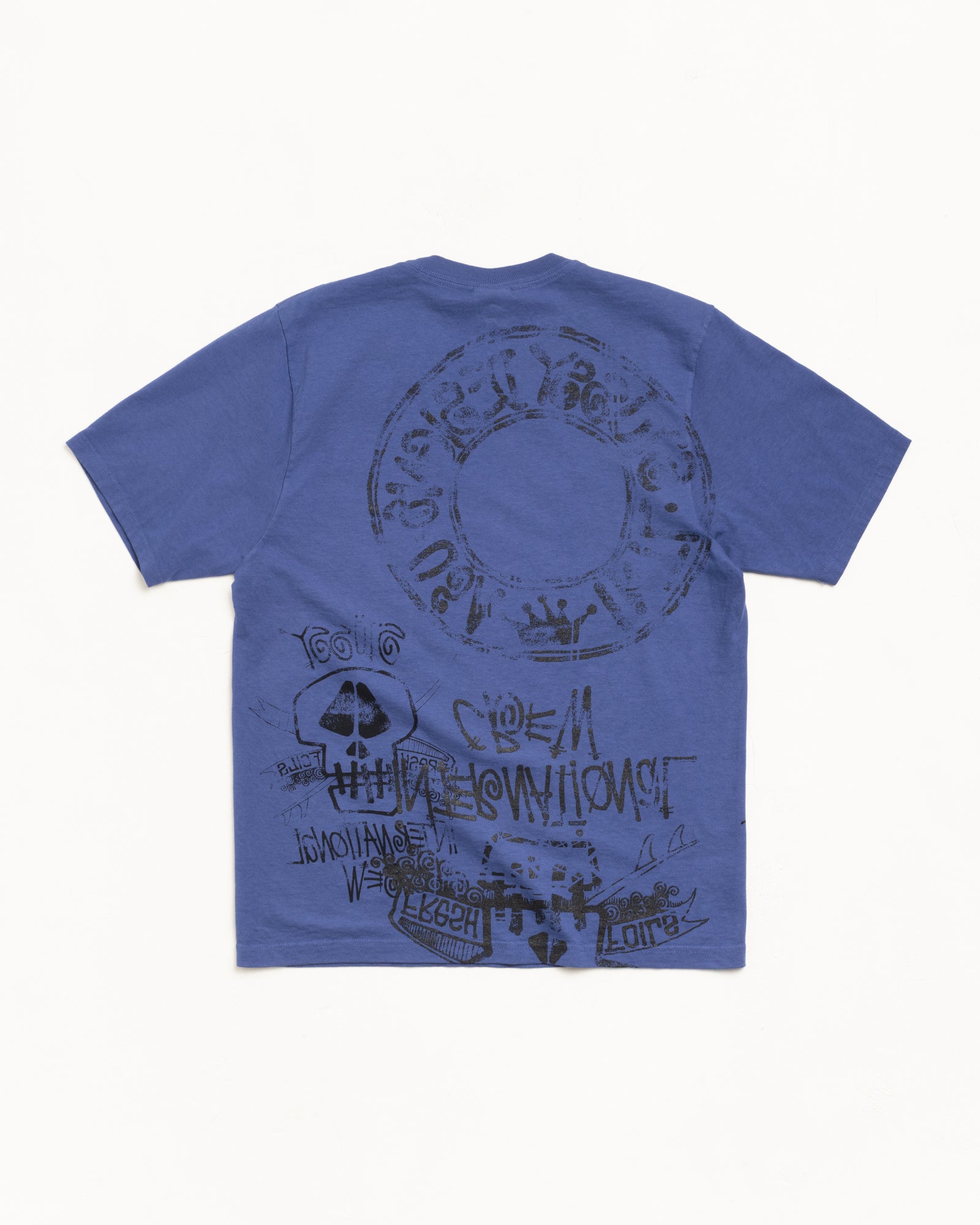 Skulls Pig. Dyed Tee Mens Short Sleeve In Indigo