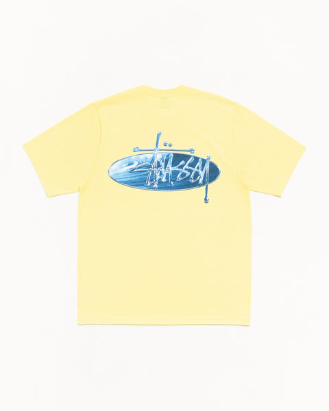 Wave Oval Tee Mens Short Sleeve In Lemon
