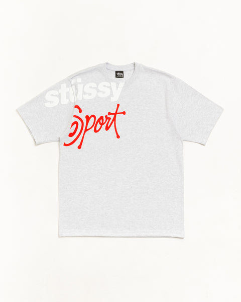 Stussy Sport Tee Unisex Short Sleeve In Ash Heather