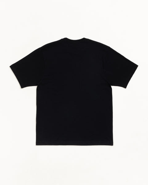 Stüssy Sport Tee Unisex Short Sleeve In Black, Back View Flat Lay